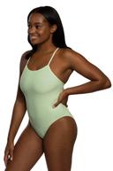 JOLYN Women's Brandon 2 Solid One Piece Swimsuit - Mint | Polyester - Swimoutlet.com