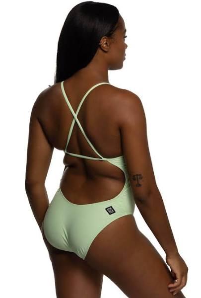 JOLYN Women's Brandon 2 Solid One Piece Swimsuit - Mint | Polyester - Swimoutlet.com