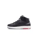 Jordan Kids Air Jordan 2 Retro PS Black Cement Shoes - Size 1.5Y - 001 Black/Cement Grey/Fire red/sail