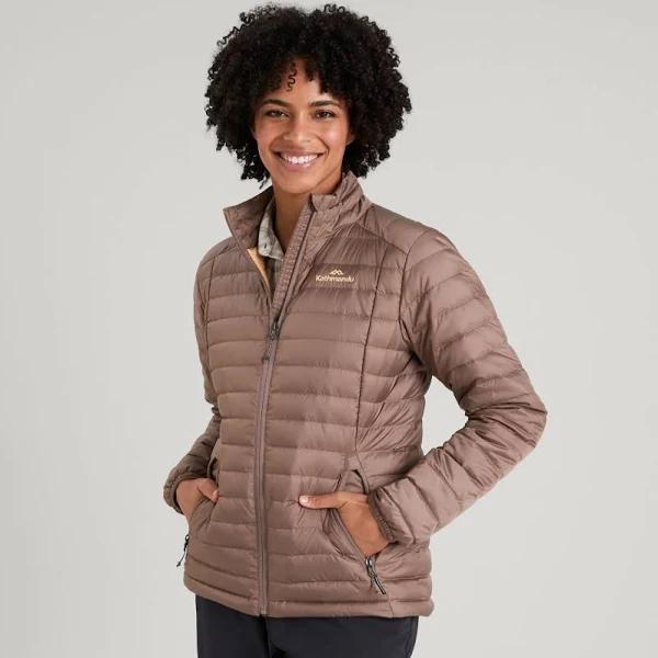 Kathmandu Heli Lightweight Water-Repellent Warm Women Down Puffer Jacket V3 Women's - Brown Taupe Size Medium - AfterPay & zipPay Available