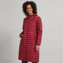 Kathmandu Heli Women Longline Down Puffer Hooded Jacket Warm Outdoor Winter Coat Women's Basic Jacket - Red Rhubarb Size Small - AfterPay & zipPay