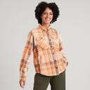 Kathmandu Huntly Women's Long Sleeve Shirt - Orange Lolly/Taupe Check Size XX-Large - AfterPay & zipPay Available
