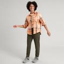 Kathmandu Huntly Women's Long Sleeve Shirt - Orange Lolly/Taupe Check Size XX-Large - AfterPay & zipPay Available