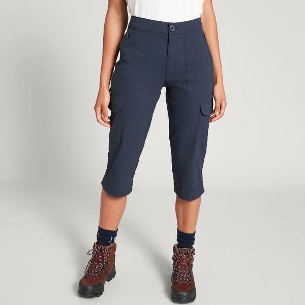 Kathmandu Miro Womens 3/4 Lightweight Quick Drying Travel Outdoors Pant V2 Women's Casual Pants - Blue Midnight Navy XXS-XXXL Size X-Large - AfterPay
