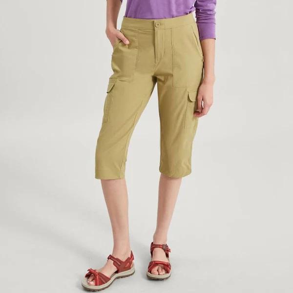 Kathmandu Miro Womens 3/4 Lightweight Quick Drying Travel Outdoors Pant V2 Women's Casual Pants Shorts - Green Kelp AU Size 12 - AfterPay & zipPay