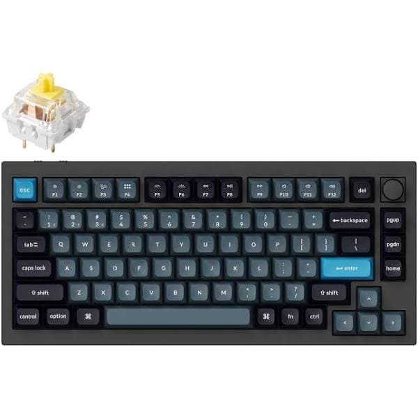 Keychron Q1 Pro QMK/VIA Wireless Custom Mechanical Keyboard Fully Assembled Knob / Carbon Black / Keychron K Pro Banana