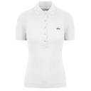 Lacoste Slim Fit Short Sleeve Collared White Womens Polo Shirt PF7845_001 Cotton - Size 8 UK