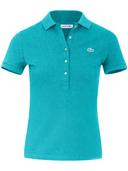 Lacoste Slim Fit Short Sleeve Turquoise Womens Polo Shirt PF7845 xA4 Cotton - Size 20 UK