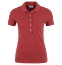 Lacoste Slim Fit Short Sleeve Womens Light Red Polo Shirt PF7845 PHP Cotton - Size 12 UK