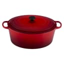 Le Creuset Signature Enamelled Cast-Iron Oval French (Dutch) Oven, 14.7l, Cerise (Cherry Red) | Cookware
