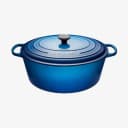Le Creuset Signature Enamelled Cast-Iron Oval French (Dutch) Oven, 14.7l, Cerise (Cherry Red) | Cookware