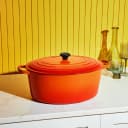 Le Creuset Signature Enamelled Cast-Iron Oval French (Dutch) Oven, 14.7l, Cerise (Cherry Red) | Cookware