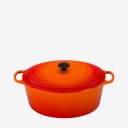 Le Creuset Signature Enamelled Cast-Iron Oval French (Dutch) Oven, 14.7l, Cerise (Cherry Red) | Cookware