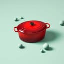 Le Creuset Signature Enamelled Cast-Iron Oval French (Dutch) Oven, 14.7l, Cerise (Cherry Red) | Cookware