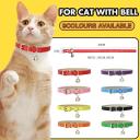 Leather Cat Collar Kitten Safety Release Adjustable Bell Pink Blue Red Black AU Green