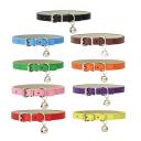 Leather Cat Collar Kitten Safety Release Adjustable Bell Pink Blue Red Black AU Green