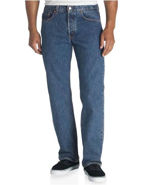 Levi's Mens 501 Original Fit Medium Wash Dark Stonewash Straight Leg Jeans - 36/29 - AfterPay & zipPay Available