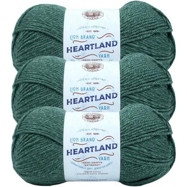 Lion Brand Yarn Heartland Yarn For Crocheting, Knitting, and Weaving, Multicolor Yarn, 3-Pack, Rocky Mountains