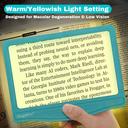 MagniPros 5x Large Ultra Bright Led Page Magnifier With Anti-Glare & Dimmable LEDs (3 Lighting Modes To Relieve Eye Strain)-Ideal For Reading Small