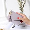 Mara's Dream Women's Solid Color Wallet Tassel Pendant Lychee Pattern Wallet Card Package Buckle Purse