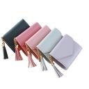 Mara's Dream Women's Solid Color Wallet Tassel Pendant Lychee Pattern Wallet Card Package Buckle Purse