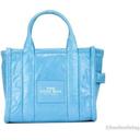 Marc Jacobs The Shiny Crinkle Mini Tote Air Blue Leather Crossbody Handbag Purse - Marc Jacobs Bag
