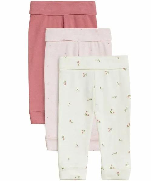 Marks & Spencer - Girl's Pink Leggings - 3-Pack Leggings - Babies - Kids - Size 0-3 Months at The Iconic