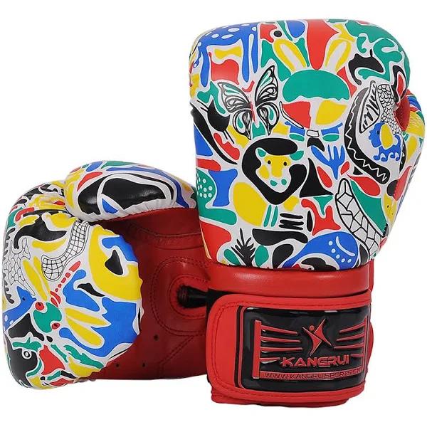 Martial Arts Sparring Cowhide Leather Boxing Gloves for Men Muay Thai Punching Bag Combat Training