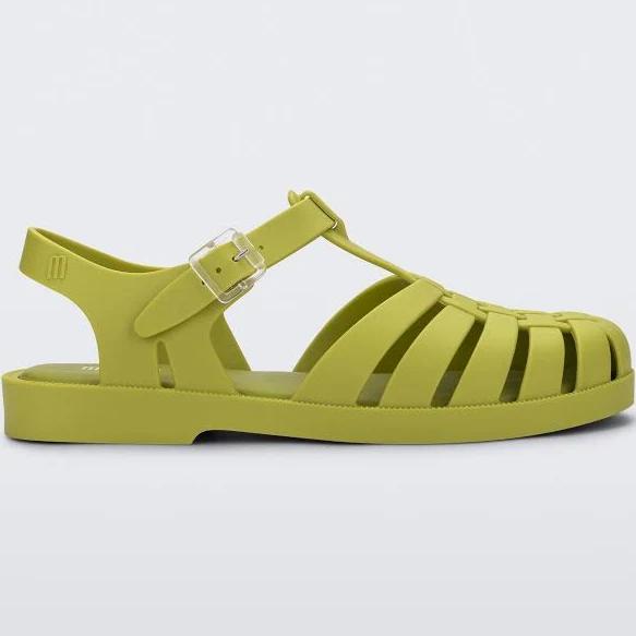 Melissa Melissa Possession Ad Green PVC Sandals Green Womens Flat Sandals Summer Sandals