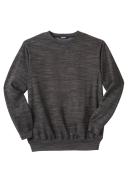 Men's Big & Tall Fleece Crewneck Sweatshirt by KingSize in Black White Marl (Size 2XL)