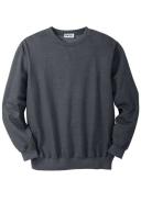 Men's Big & Tall Fleece Crewneck Sweatshirt by KingSize in Black White Marl (Size 2XL)