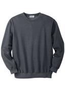 Men's Big & Tall Fleece Crewneck Sweatshirt by KingSize in Heather Charcoal (Size 3XL)