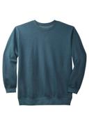Men's Big & Tall Fleece Crewneck Sweatshirt by KingSize in Heather Midnight Teal (Size 5XL)