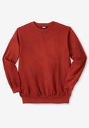 Men's Big & Tall Fleece Crewneck Sweatshirt by KingSize in Heather Midnight Teal (Size 5XL)