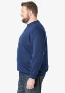 Men's Big & Tall Fleece Crewneck Sweatshirt by KingSize in Heather Midnight Teal (Size XL)