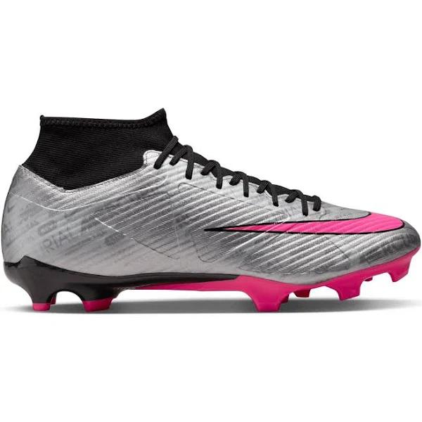 Men's Nike Zoom Mercurial Superfly 9 Academy XXV mg Soccer Cleats - Metallic Silver/Hyper Pink, 12.5