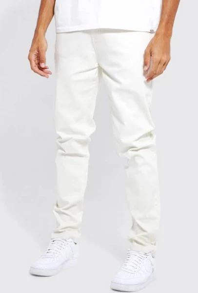 Mens Ecru Tall Fixed Waist Stretch Slim Waist Chino