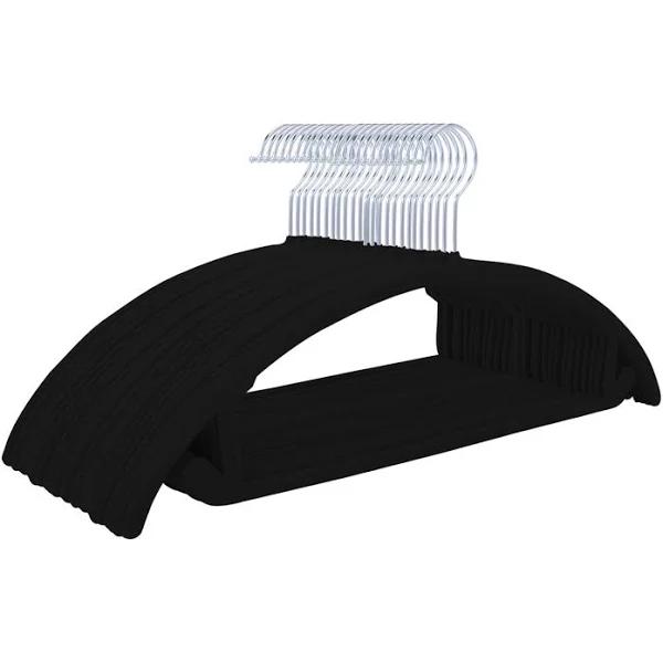 MIZGI Premium Velvet Hangers (Pack of 30) Heavyduty- Non Slip No Shoulder Bump Suit Hangers - Chrome Hooks,Space Saving Clothes Hangers,Rounded