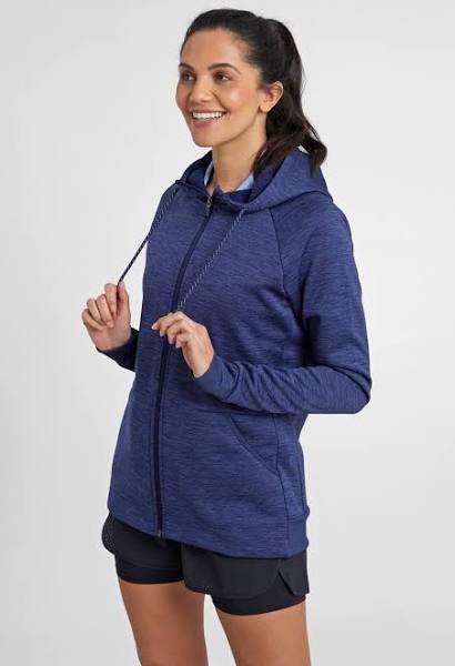 Mountain Warehouse Balance Womens Full-Zip Hoodie - Water Resistant Rain Jacket - Navy AU Size 16 - AfterPay & zipPay Available
