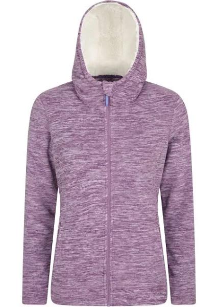 Mountain Warehouse Snowdonia Womens Fleece Hoodie - Full Zip Ladies Hoody - Purple AU Size 6 - AfterPay & zipPay Available