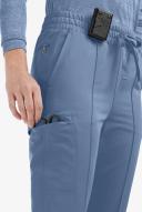 Movement by Butter-Soft Capricorn Women’s 7-Pocket Skinny Pintuck Scrub Pants in Blue Horizon | Size XXS Polyester/rayon/spandex