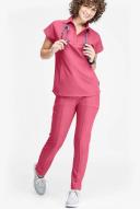 Movement by Butter-Soft Capricorn Women’s 7-Pocket Skinny Pintuck Scrub Pants in Bright Pink Heather | Size XL Polyester/rayon/spandex