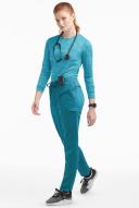 Movement by Butter-Soft Capricorn Women’s 7-Pocket Skinny Pintuck Scrub Pants in Caribbean Blue | Size S Polyester/rayon/spandex