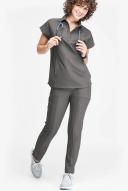Movement by Butter-Soft Capricorn Women’s 7-Pocket Skinny Pintuck Scrub Pants in Graphite Heather | Size M Polyester/rayon/spandex