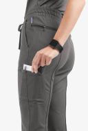 Movement by Butter-Soft Capricorn Women’s 7-Pocket Skinny Pintuck Scrub Pants in Graphite Heather | Size M Polyester/rayon/spandex
