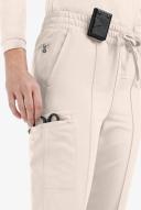 Movement by Butter-Soft Capricorn Women’s 7-Pocket Skinny Pintuck Scrub Pants in Khaki Shale | Size S Polyester/rayon/spandex