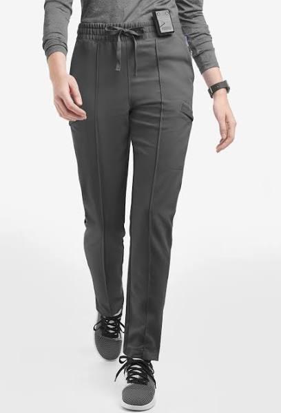 Movement by Butter-Soft Capricorn Women’s 7-Pocket Skinny Pintuck Scrub Pants in Pewter | Size 3x Polyester/rayon/spandex