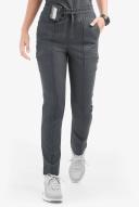 Movement by Butter-Soft Capricorn Women’s 7-Pocket Skinny Pintuck Scrub Pants - Petite in Charcoal Heather | Size 2x Polyester/rayon/spandex
