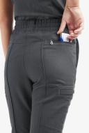 Movement by Butter-Soft Capricorn Women’s 7-Pocket Skinny Pintuck Scrub Pants - Petite in Charcoal Heather | Size 2x Polyester/rayon/spandex