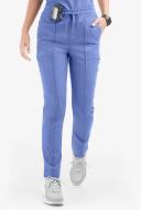 Movement by Butter-Soft Capricorn Women’s 7-Pocket Skinny Pintuck Scrub Pants - Petite in Electric Blue Heather | Size S Polyester/rayon/spandex